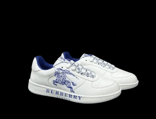 Burberry Leather Stock Sneakers White & Blue 2025