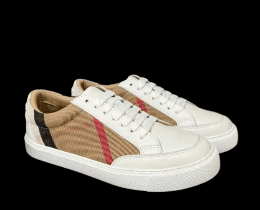Burberry House Check and Leather Sneakers Optic white 2025