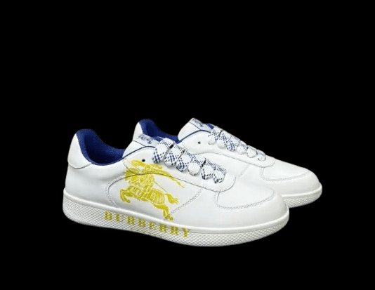 Burberry Leather Stock Sneakers White & Yellow 2025