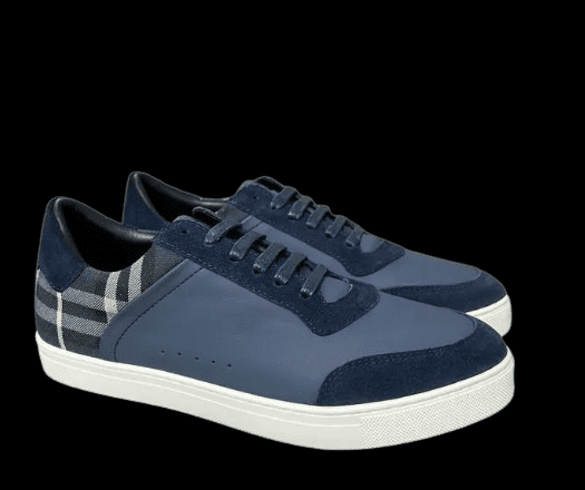 Burberry Leather And Suede Sneaker Payne Grey 2025