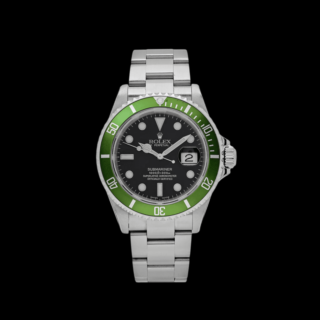 Rolex Submariner Date 16610V ‘Kermit’ Bezel Flat 4 Steel Black Dial Oyster (2003) 2025