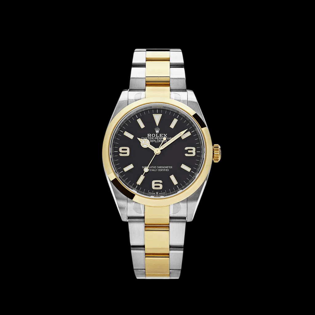 Rolex Explorer 124273 Yellow Gold Steel Black Dial 2025