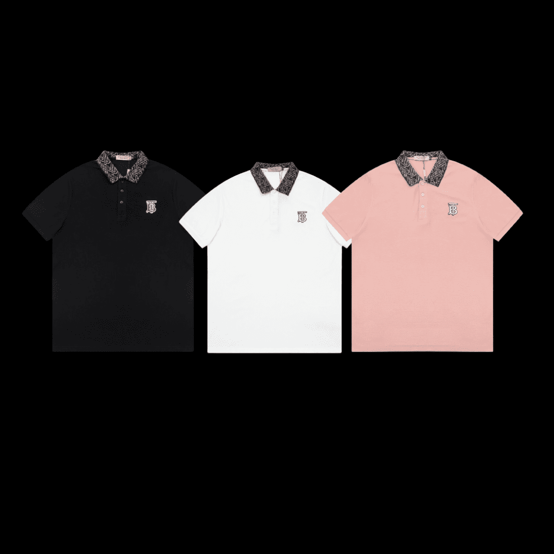 T-shirt polo Burberry - bianco / rosa / nero 2025