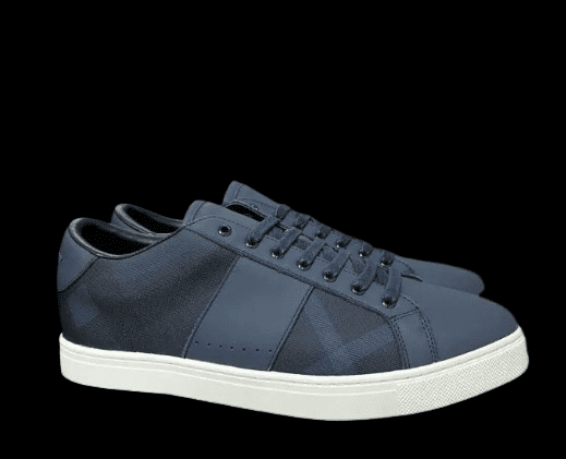 Burberry Leather and Cotton Check Sneaker Charcoal 2025