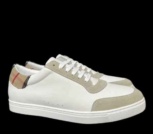 Burberry Leather and Cotton Check Sneaker White 2025