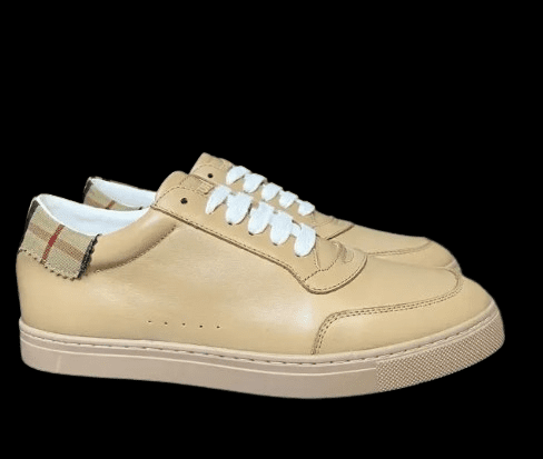 Burberry Leather and Cotton Check Sneaker Khaki 2025