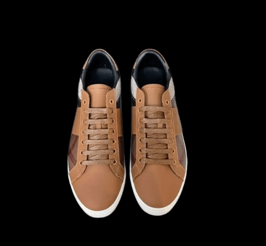 Burberry Leather and Cotton Check Sneaker Brown 2025