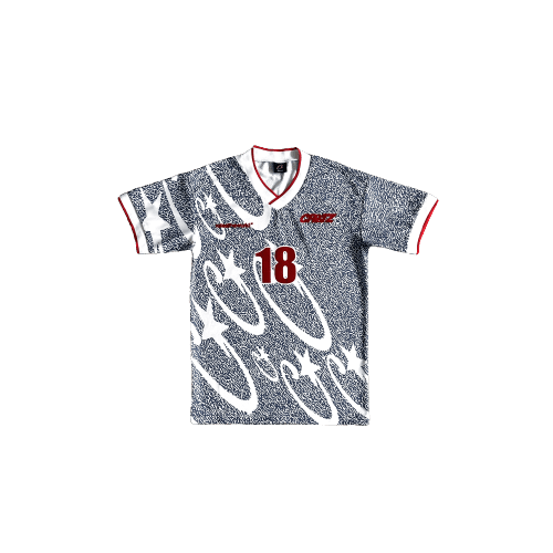 BLUE AND WHITE ALL-OVER PRINTED FOOTBALL UNIFORM 2025