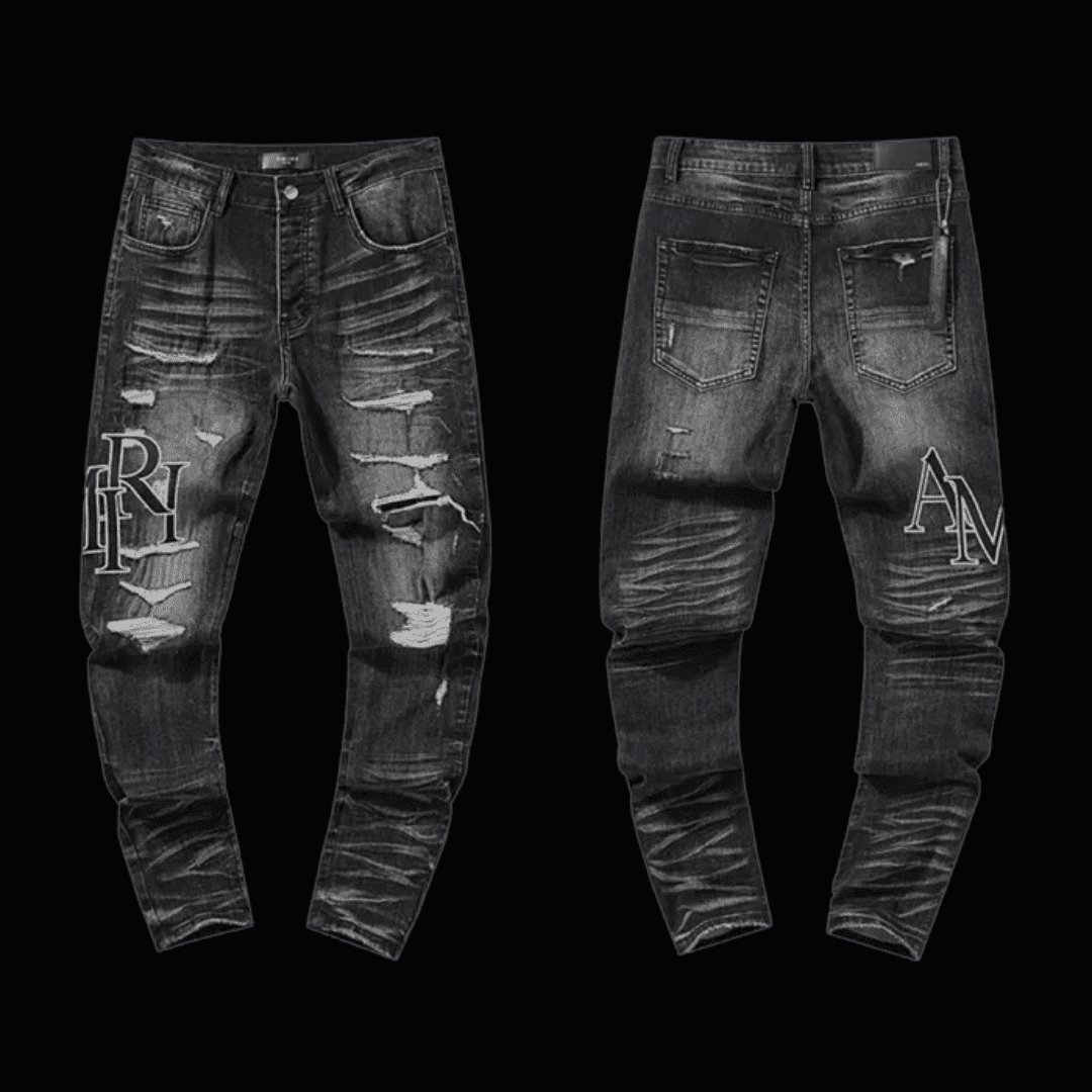 Jeans Amiri nero - con logo nero 2025