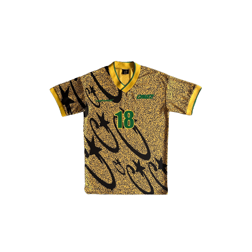 YELLOW AND BLACK ALL-OVER PRINTED FOOTBALL UNIFORM 2025
